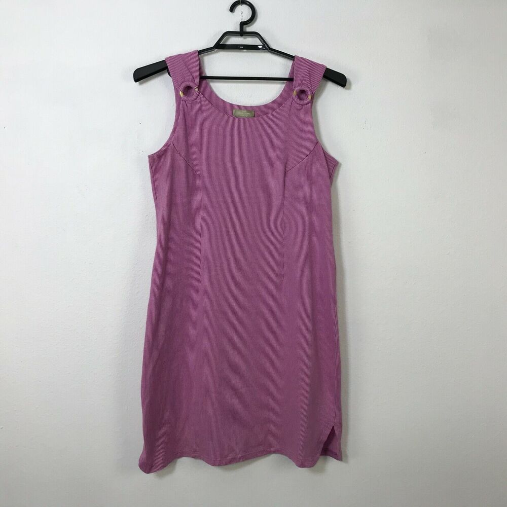The Territory Ahead Dress Size XP Striped Pink Jumper Sleeveless Cotton Blend